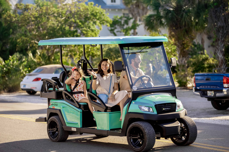 Red 6 Seat Anna Maria Island Golf Cart Rental